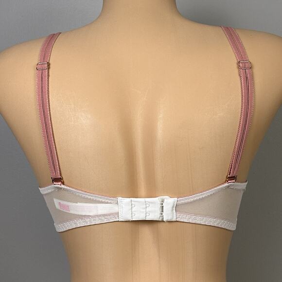 Victoria's Secret Pink Date Push Up Bra Size 34D Padded Underwire Cage Strappy - Picture 5 of 9